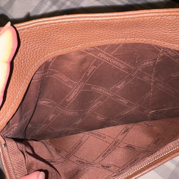 Longchamp Brown Pebbled Leather Crossbody Bag - Picture 4 of 6